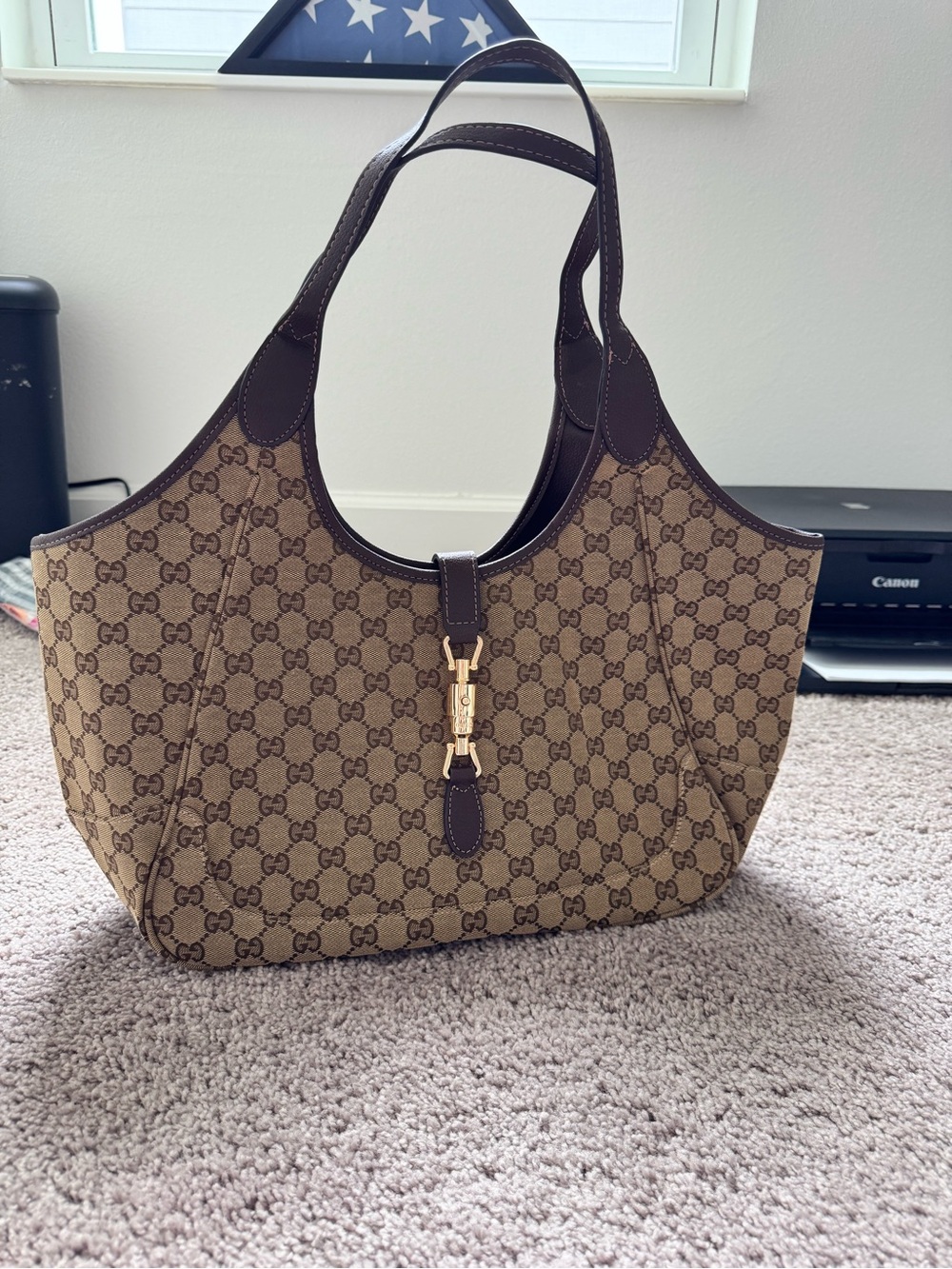 Brown monogram Canvas Shoulder Bag